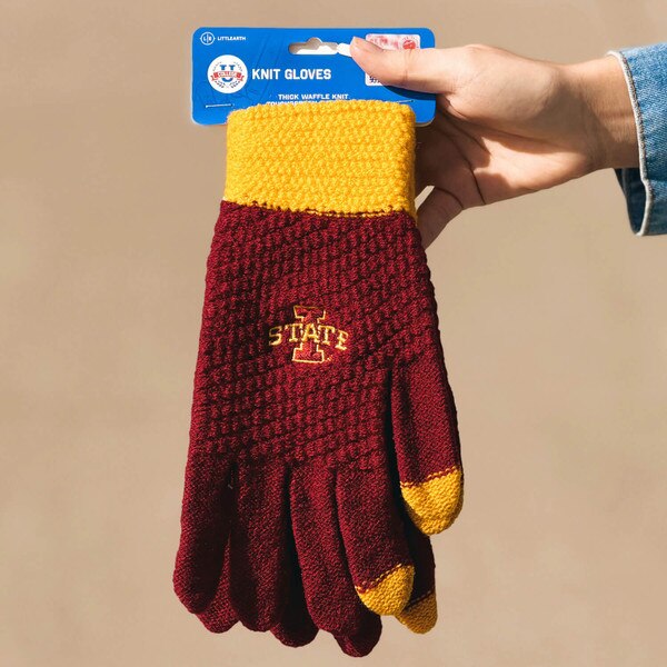 Little Earth I-State Cardinal Waffle Knit Gloves